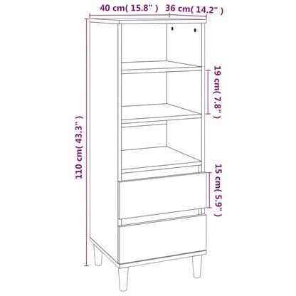 Highboard Grau Sonoma 40x36x110 cm Holzwerkstoff - Pazzar.ch