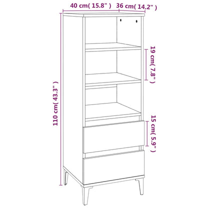 Highboard Weiß 40x36x110 cm Holzwerkstoff - Pazzar.ch