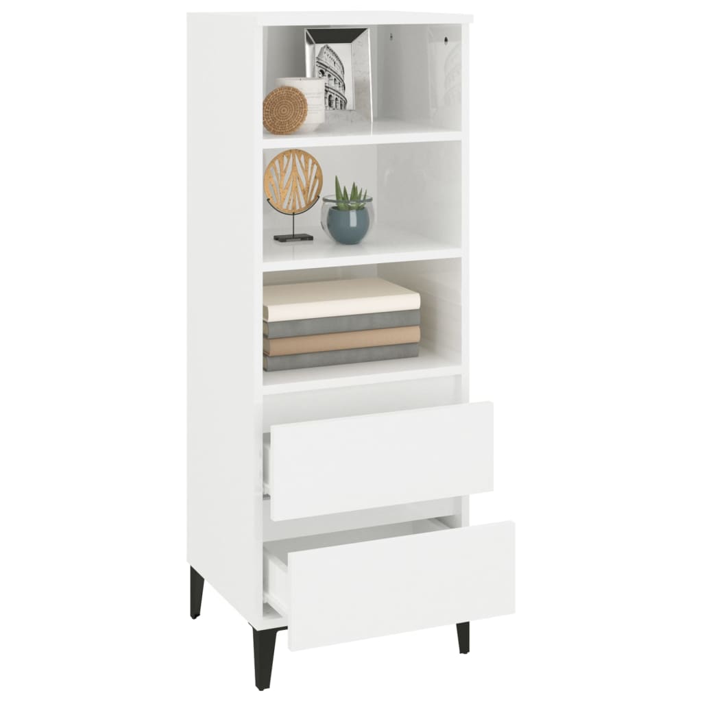 Highboard Hochglanz-Weiß 40x36x110 cm Holzwerkstoff - Pazzar.ch