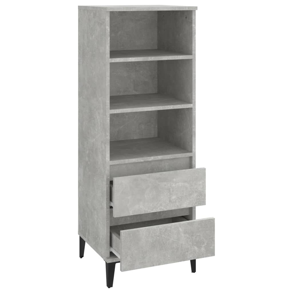 Highboard Betongrau 40x36x110 cm Holzwerkstoff - Pazzar.ch
