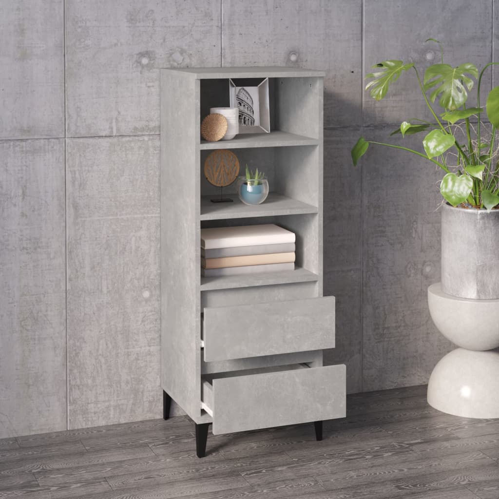 Highboard Betongrau 40x36x110 cm Holzwerkstoff - Pazzar.ch