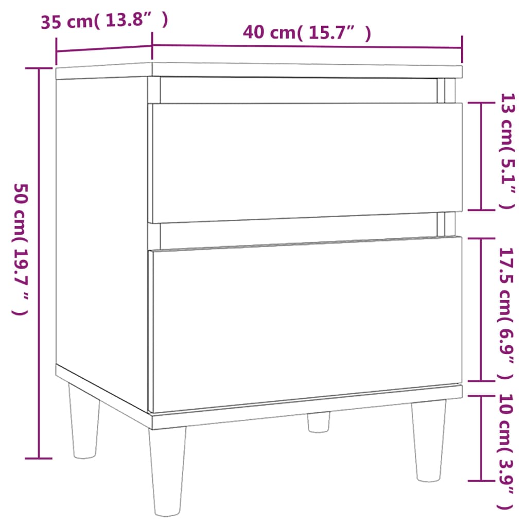 Nachttisch Betongrau 40x35x50 cm - Pazzar.ch