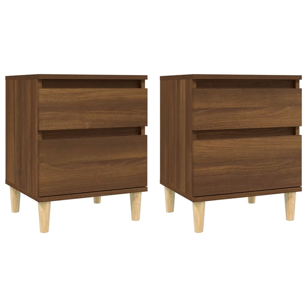 Nachttische 2 Stk. Braun Eichen-Optik 40x35x50 cm - Pazzar.ch