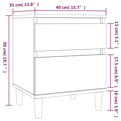 Nachttische 2 Stk. Braun Eichen-Optik 40x35x50 cm - Pazzar.ch