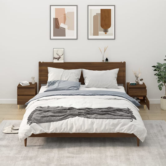 Nachttische 2 Stk. Braun Eichen-Optik 40x35x50 cm - Pazzar.ch