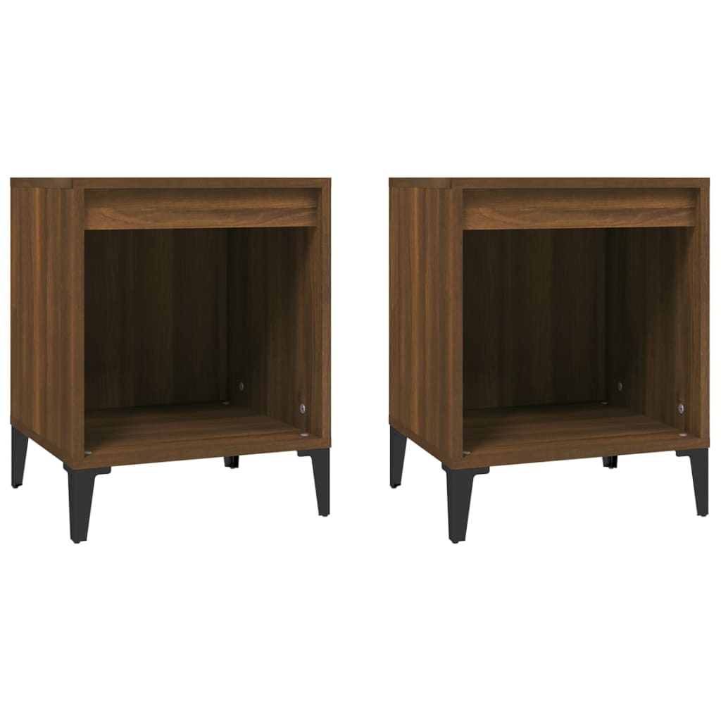 Nachttische 2 Stk. Braun Eichen-Optik 40x35x50 cm - Pazzar.ch