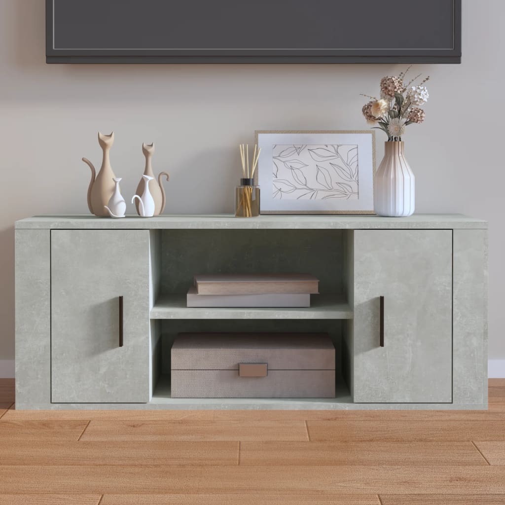 TV-Schrank Betongrau 100x35x40 cm Holzwerkstoff - Pazzar.ch