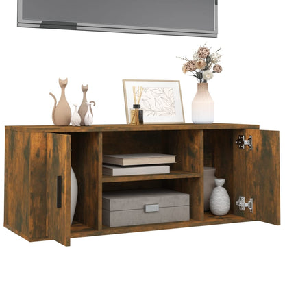 TV-Schrank Räuchereiche 100x35x40 cm Holzwerkstoff - Pazzar.ch