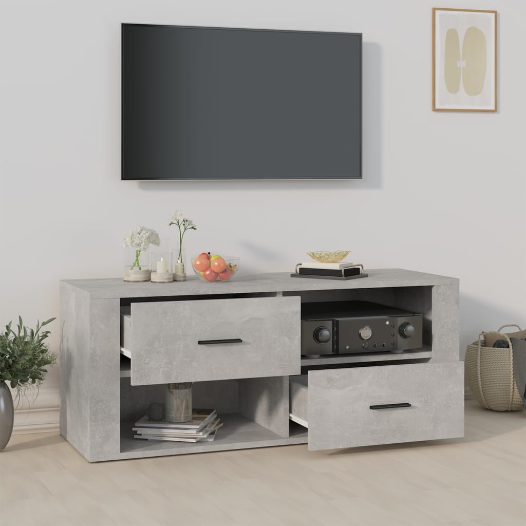 TV-Schrank Betongrau 100x35x40 cm Holzwerkstoff - Pazzar.ch