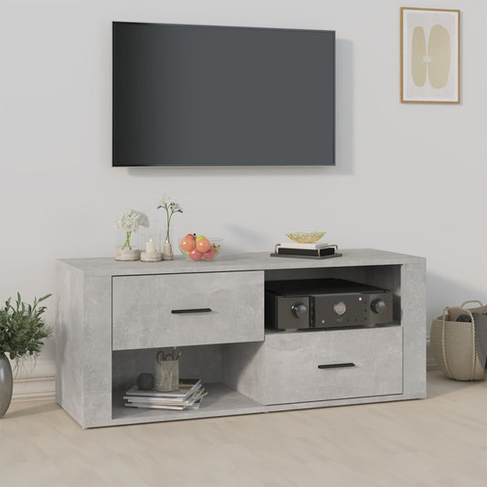 TV-Schrank Betongrau 100x35x40 cm Holzwerkstoff - Pazzar.ch