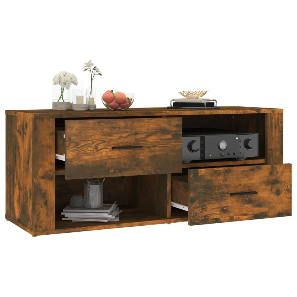 TV-Schrank Räuchereiche 100x35x40 cm Holzwerkstoff - Pazzar.ch