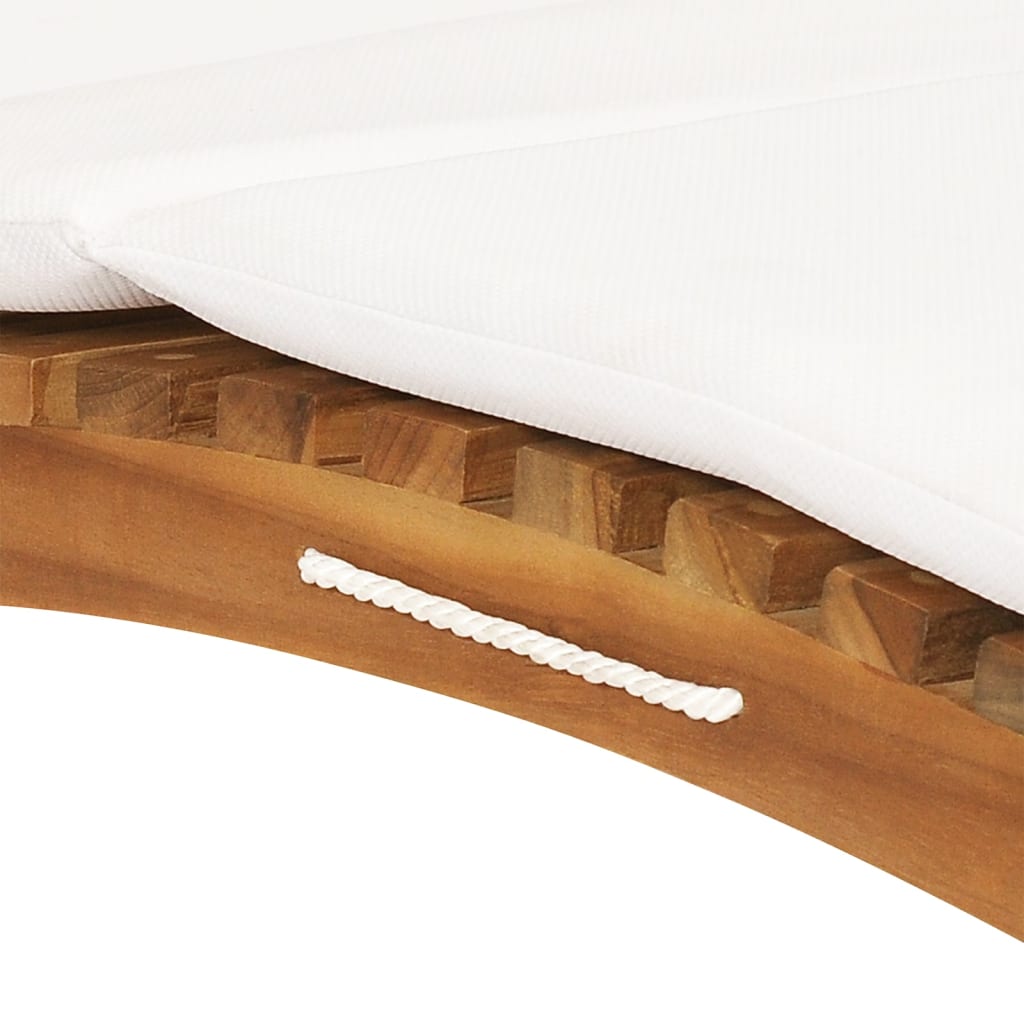 Sonnenliegen 2 Stk. mit Auflagen Massivholz Teak - Pazzar.ch