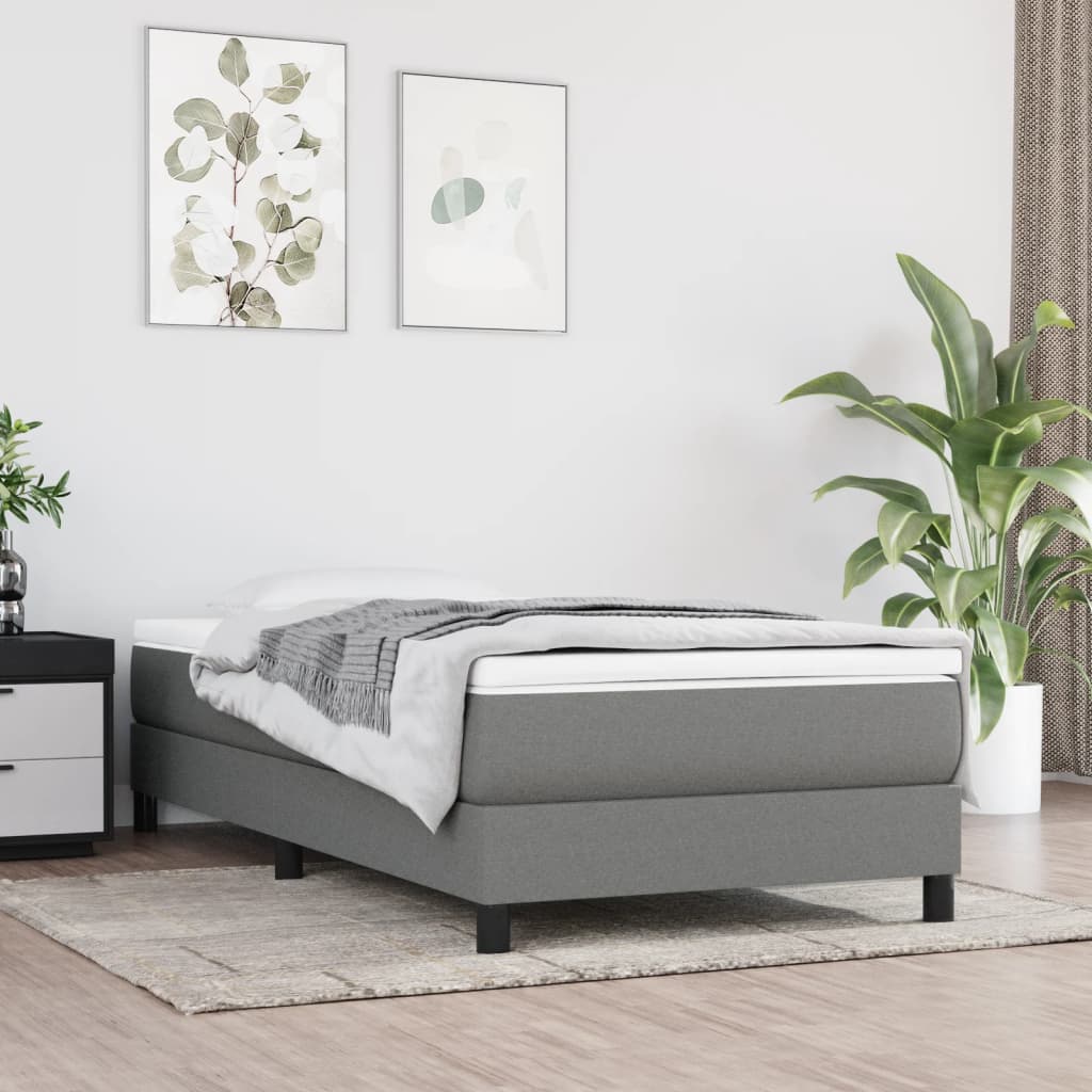 Boxspringbett Dunkelgrau 100x200 cm Stoff - Pazzar.ch