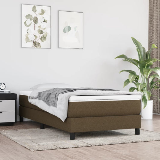 Boxspringbett Dunkelbraun 100x200 cm Stoff - Pazzar.ch