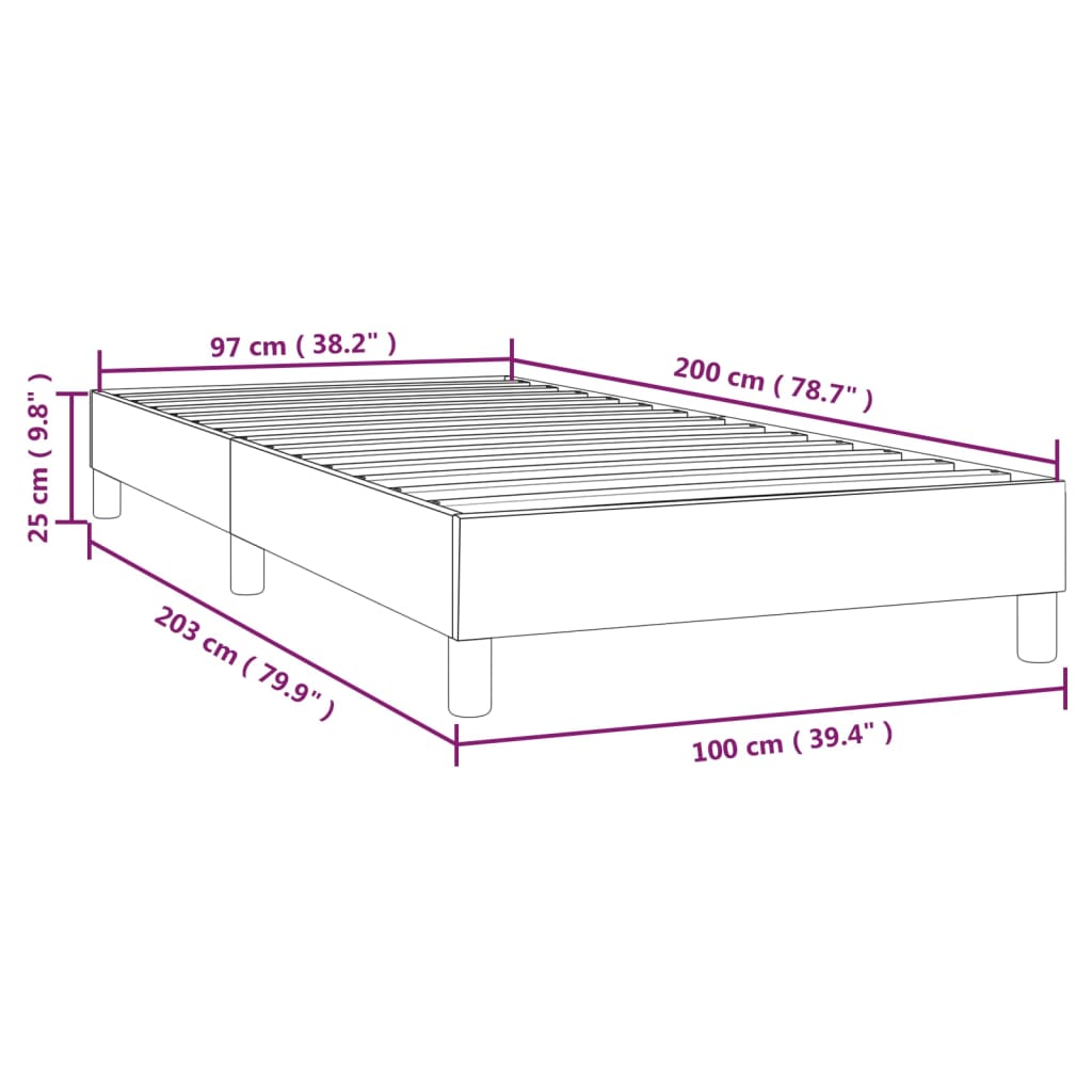 Bettgestell Taupe 100x200 cm Stoff - Pazzar.ch