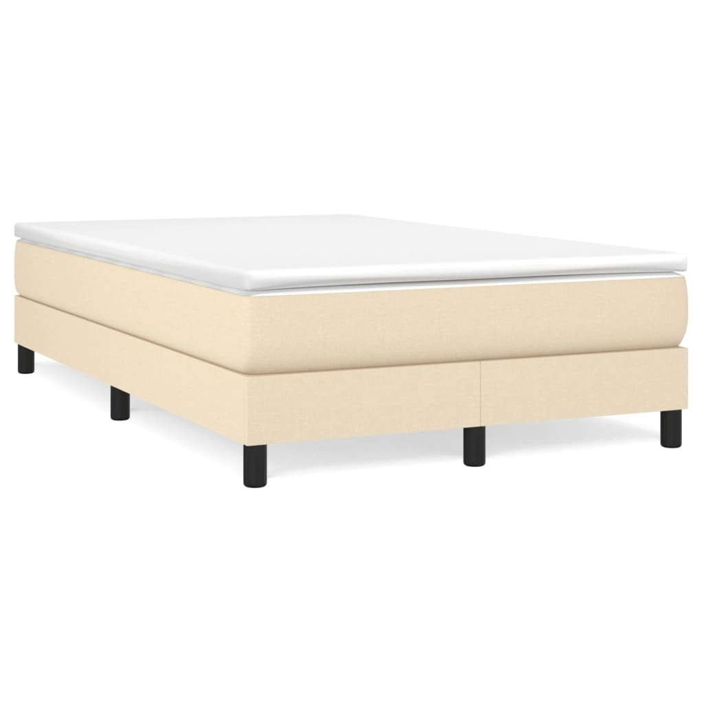 Bettgestell ohne Matratze Creme 120x200 cm Stoff