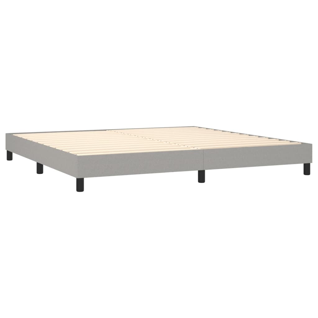 Boxspringbett Hellgrau 200x200 cm Stoff - Pazzar.ch