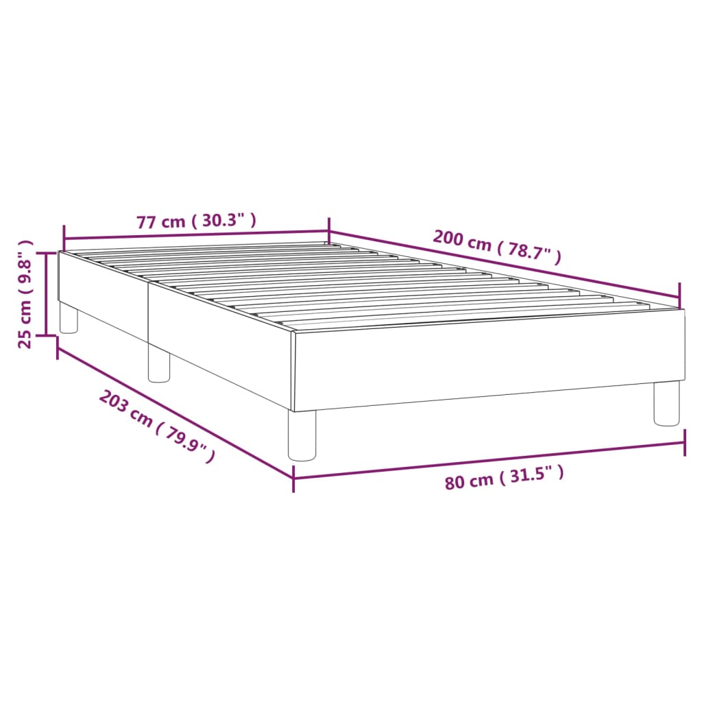 Bettgestell Dunkelbraun 80x200 cm Stoff - Pazzar.ch