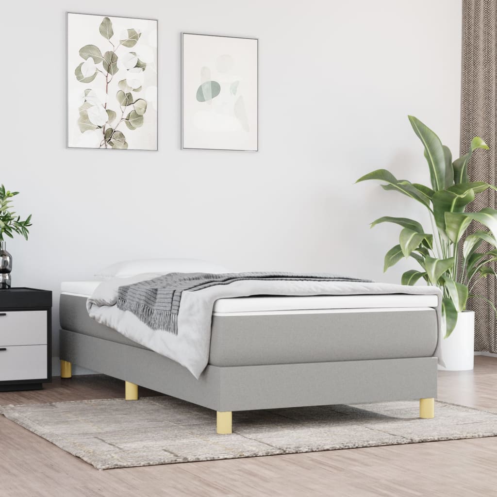 Boxspringbett Hellgrau 100x200 cm Stoff - Pazzar.ch