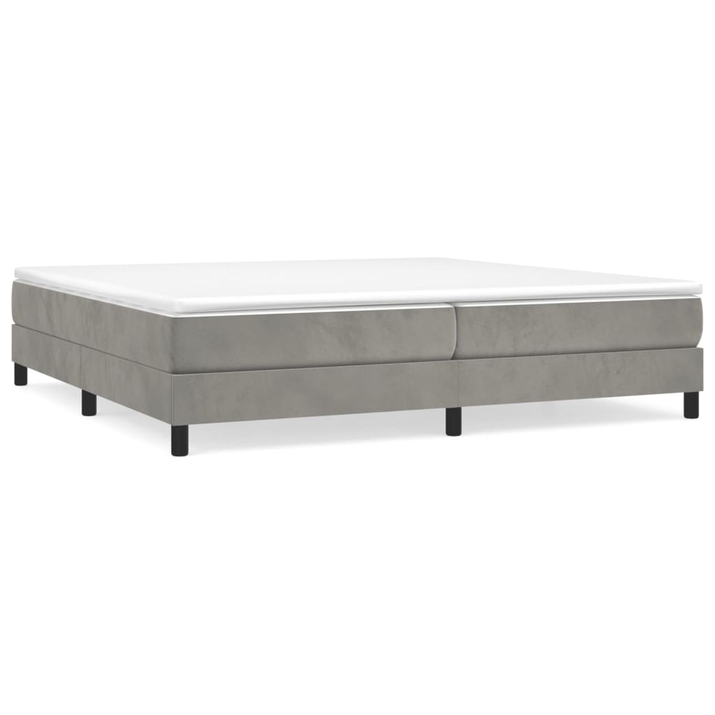 Boxspringbett Hellgrau 200x200 cm Samt - Pazzar.ch