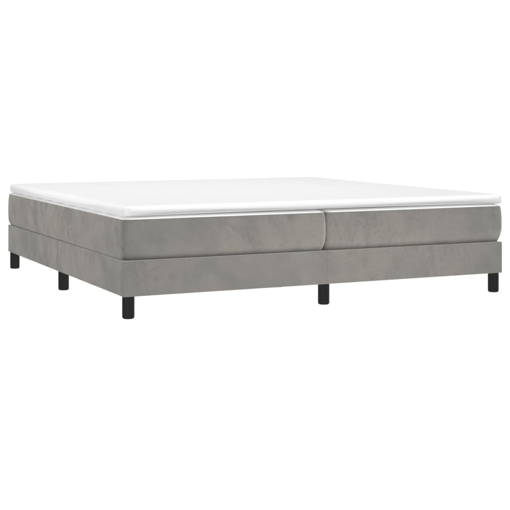 Boxspringbett Hellgrau 200x200 cm Samt - Pazzar.ch