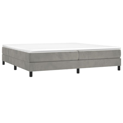 Boxspringbett Hellgrau 200x200 cm Samt - Pazzar.ch