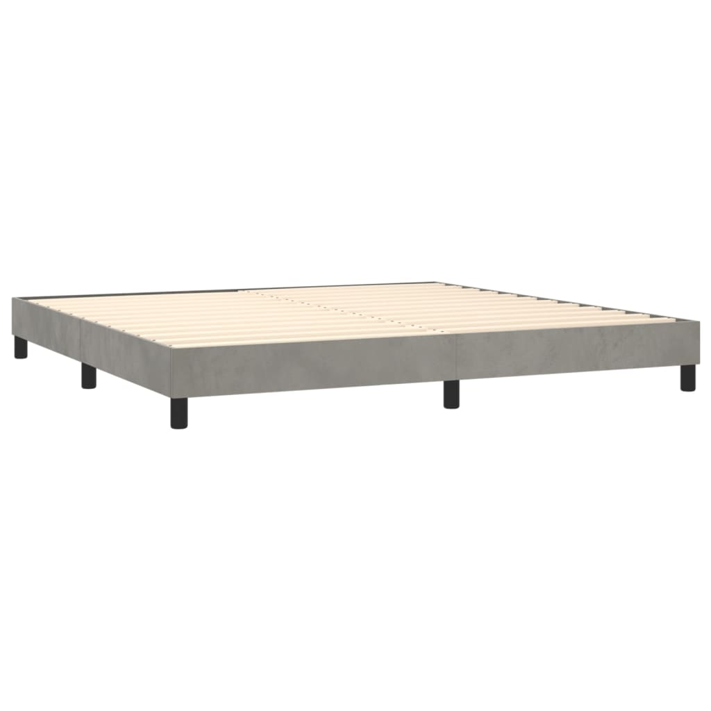 Bettgestell ohne Matratze Hellgrau 200x200 cm Samt