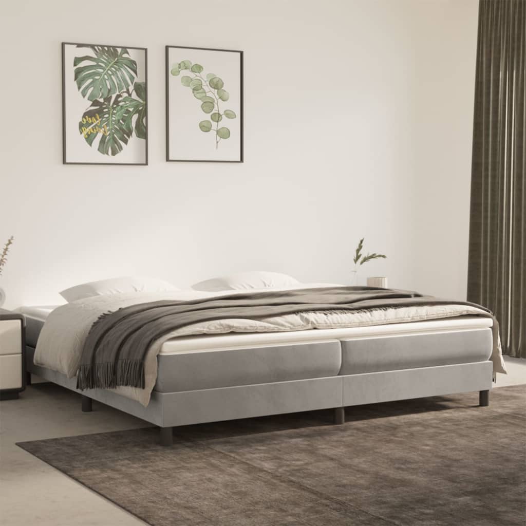 Boxspringbett Hellgrau 200x200 cm Samt - Pazzar.ch