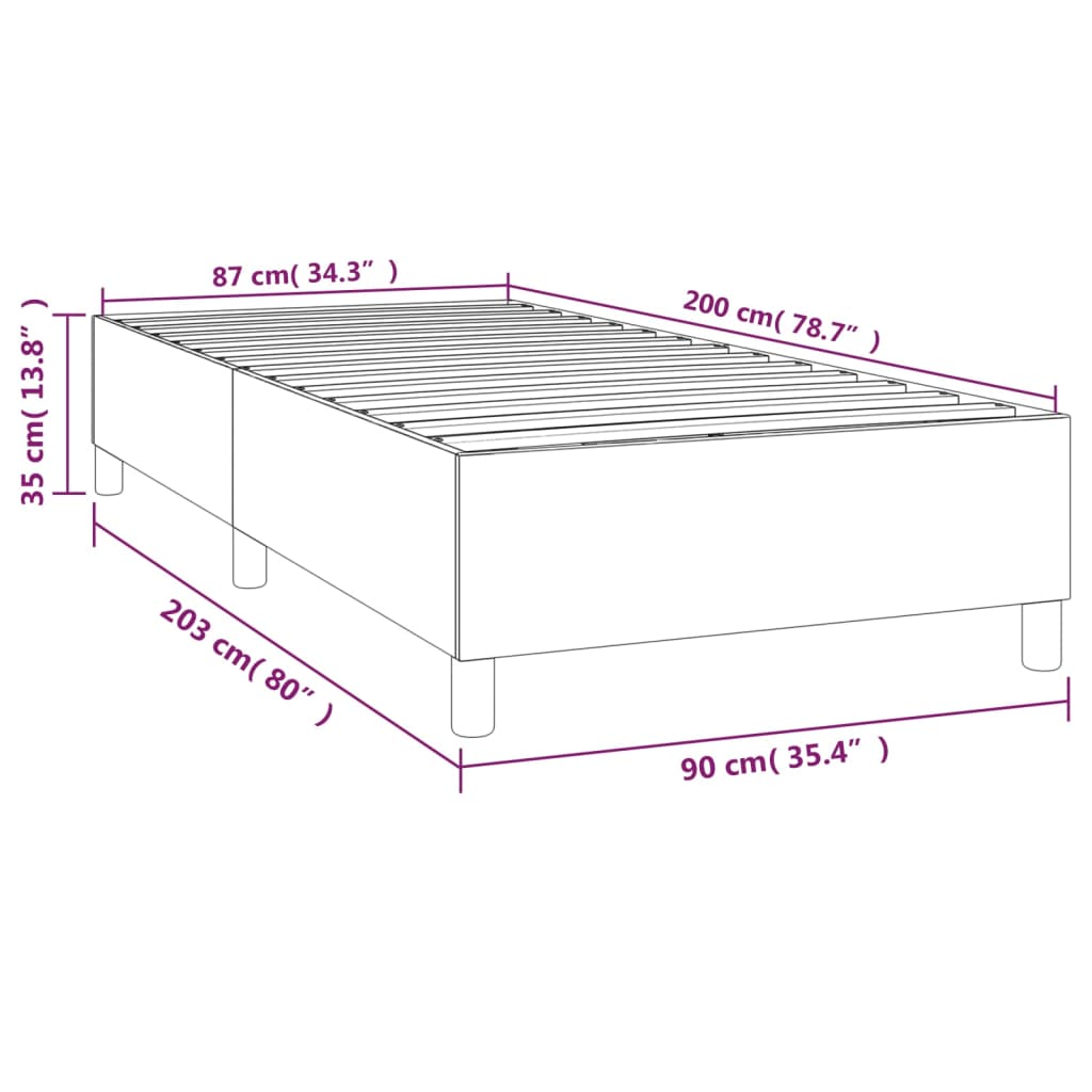 Bettgestell Creme 90x200 cm Stoff - Pazzar.ch