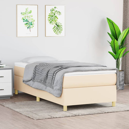 Boxspringbett Creme 90x200 cm Stoff - Pazzar.ch