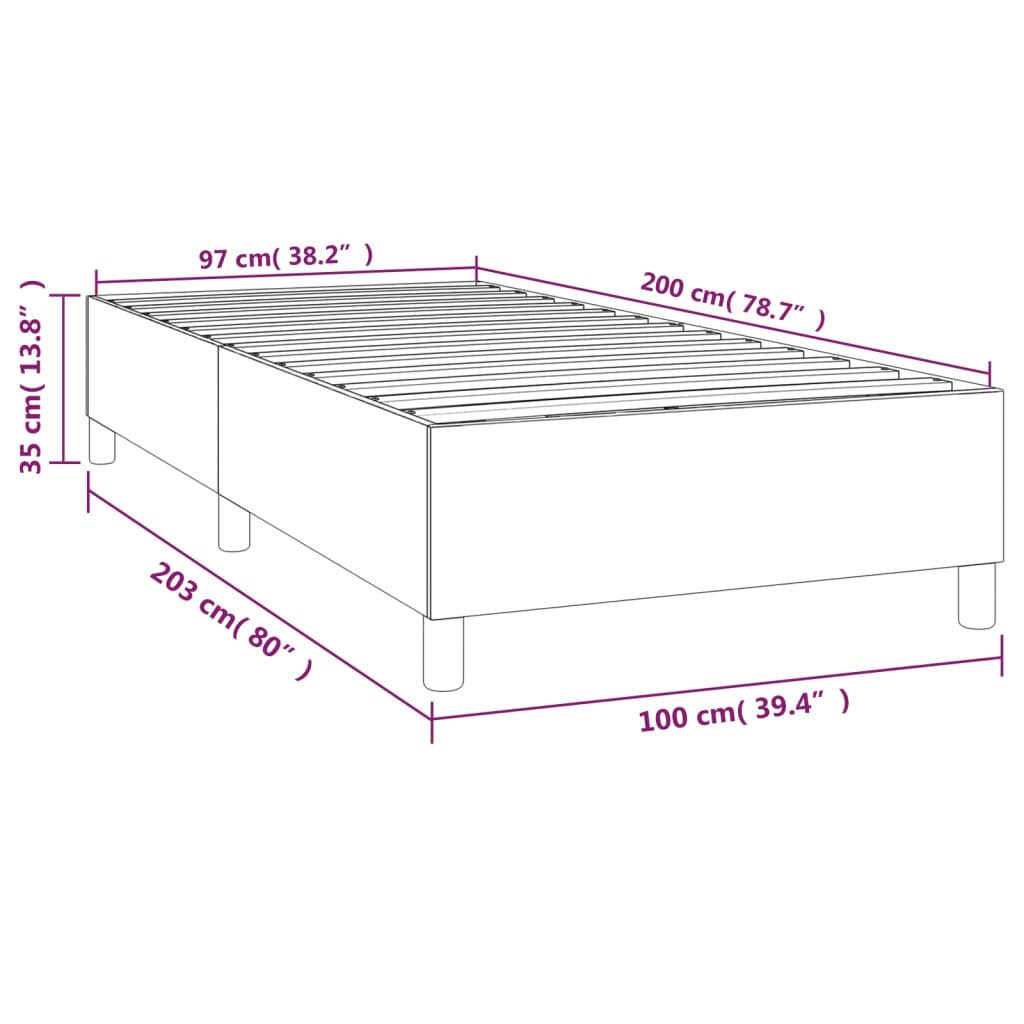 Bettgestell Dunkelgrau 100x200 cm Stoff - Pazzar.ch
