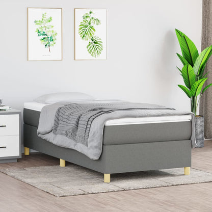 Boxspringbett Dunkelgrau 100x200 cm Stoff - Pazzar.ch