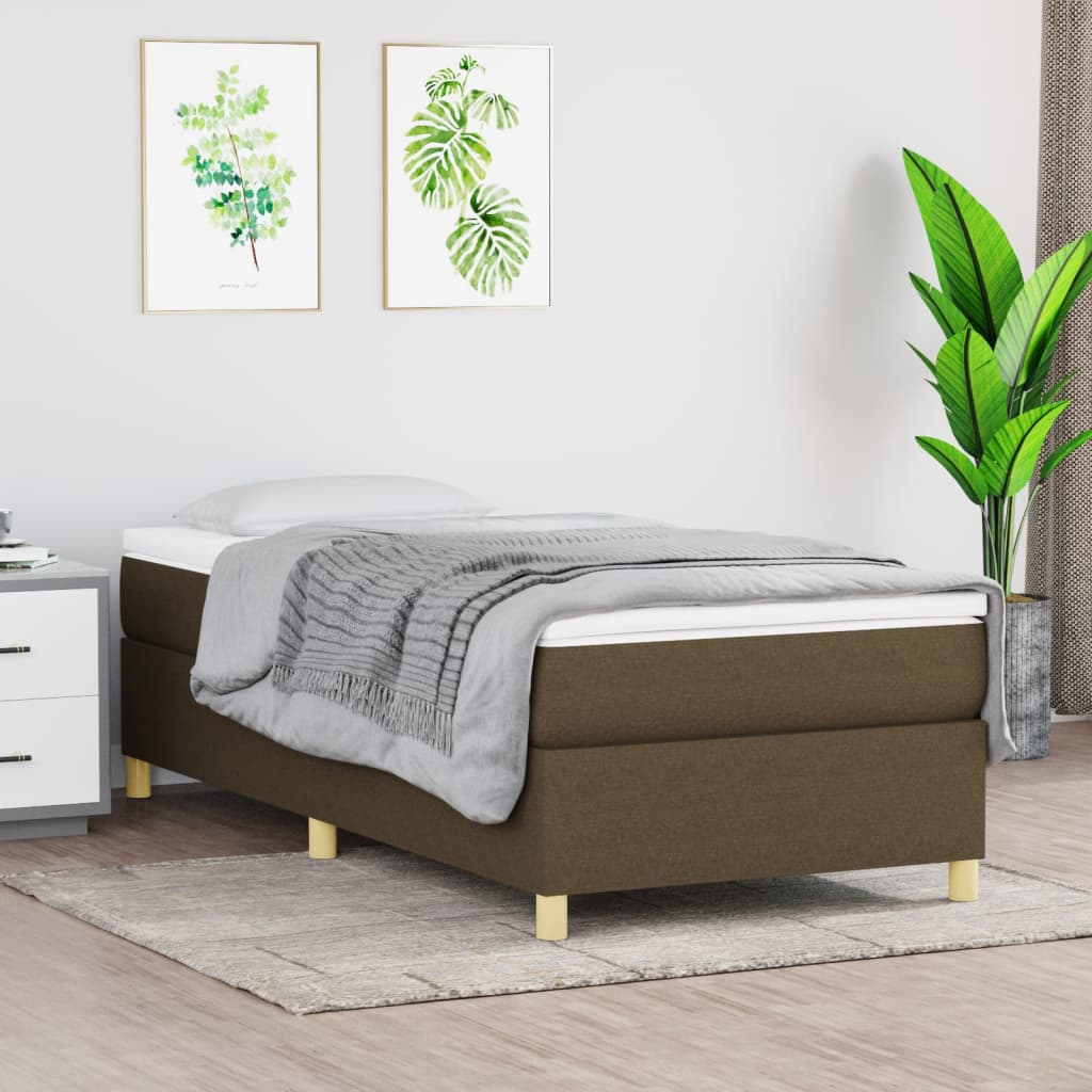 Boxspringbett Dunkelbraun 100x200 cm Stoff - Pazzar.ch