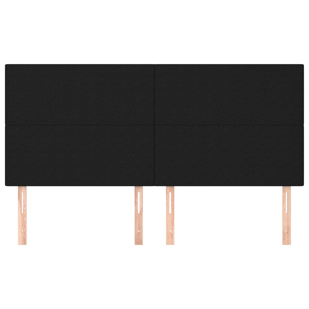 Kopfteile 4 Stk. Schwarz 100x5x78/88 cm Stoff - Pazzar.ch
