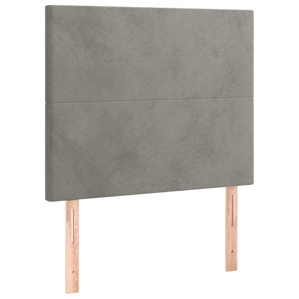 Kopfteile 2 Stk. Hellgrau 100x5x78/88 cm Samt - Pazzar.ch