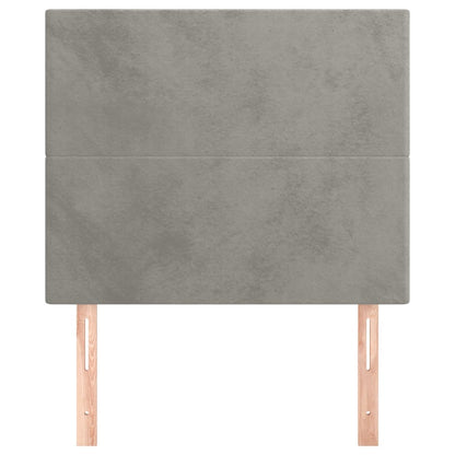 Kopfteile 2 Stk. Hellgrau 100x5x78/88 cm Samt - Pazzar.ch