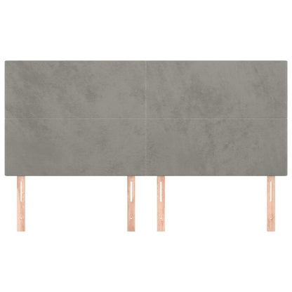 Kopfteile 4 Stk. Hellgrau 100x5x78/88 cm Samt - Pazzar.ch