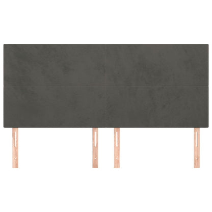 Kopfteile 4 Stk. Dunkelgrau 100x5x78/88 cm Samt - Pazzar.ch