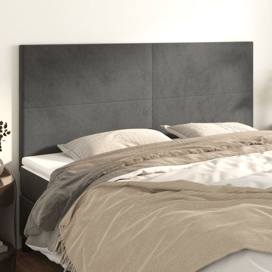 Kopfteile 4 Stk. Dunkelgrau 100x5x78/88 cm Samt - Pazzar.ch