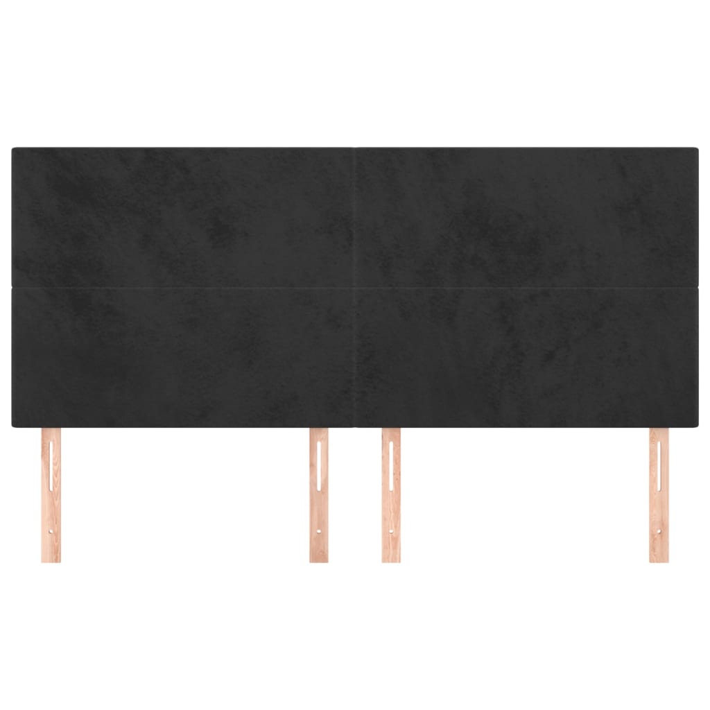 Kopfteile 4 Stk. Schwarz 100x5x78/88 cm Samt - Pazzar.ch