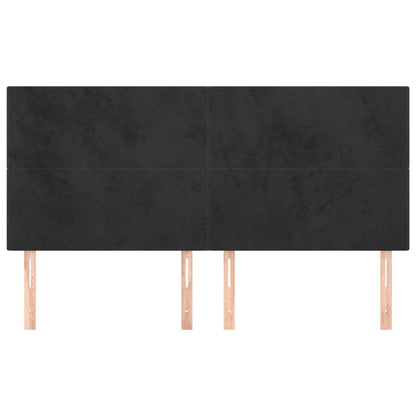 Kopfteile 4 Stk. Schwarz 100x5x78/88 cm Samt - Pazzar.ch