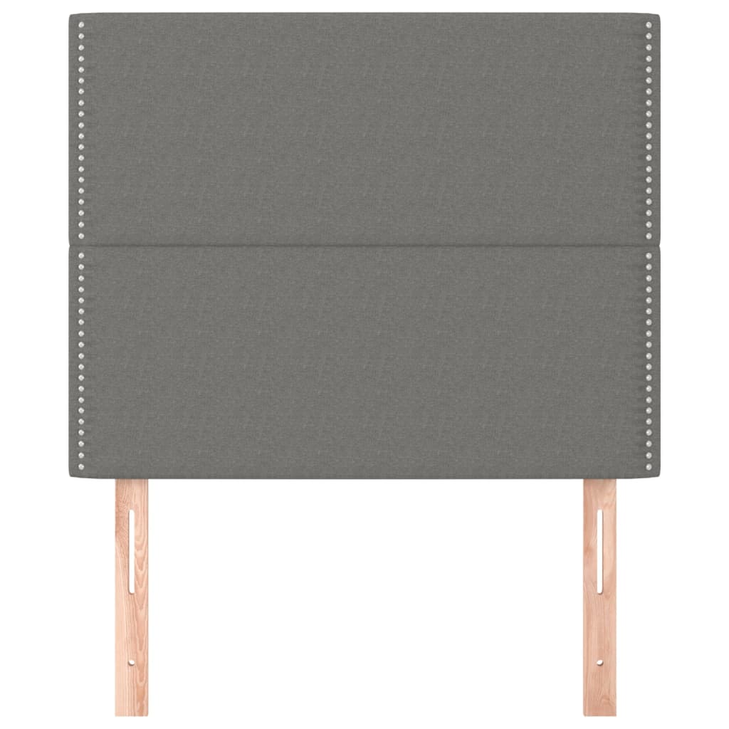 Kopfteile 2 Stk. Dunkelgrau 100x5x78/88 cm Stoff