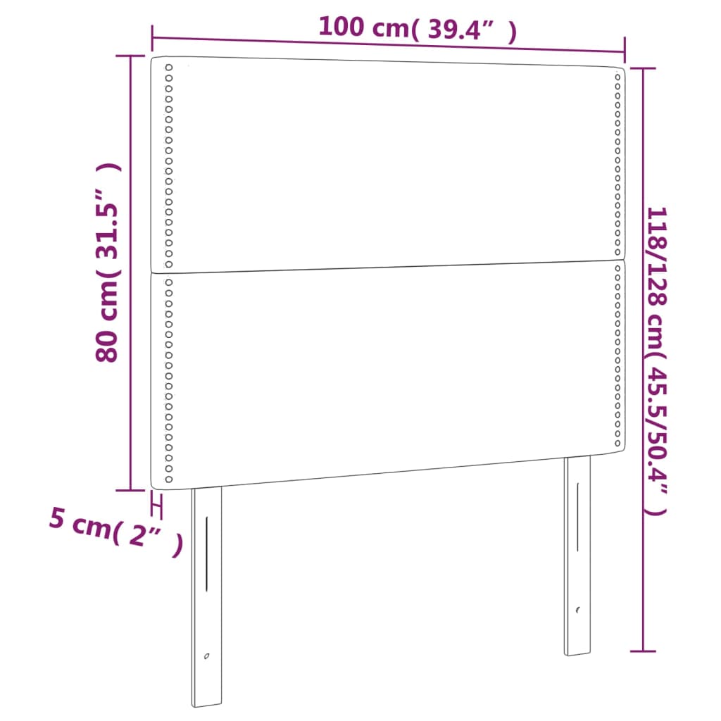 Kopfteile 2 Stk. Blau 100x5x78/88 cm Stoff - Pazzar.ch