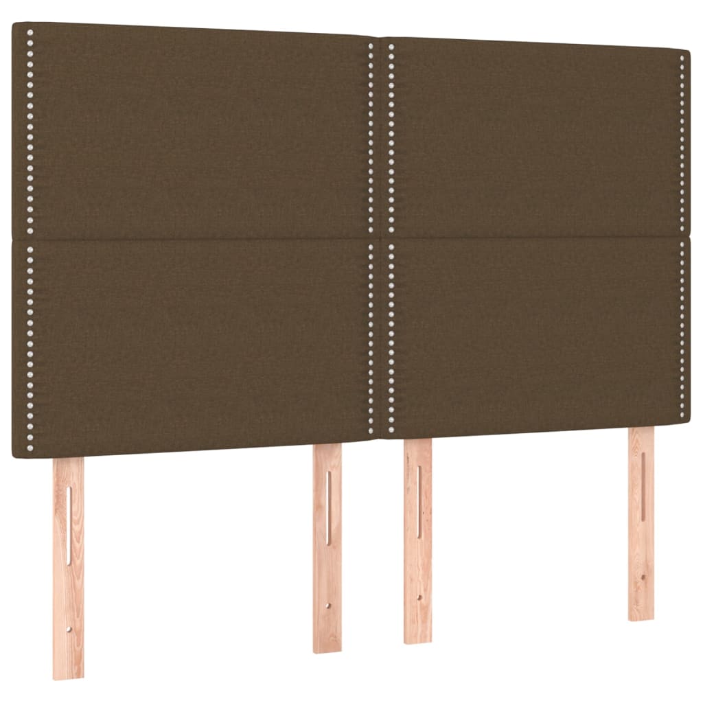 Kopfteile 4 Stk. Dunkelbraun 72x5x78/88 cm Stoff - Pazzar.ch