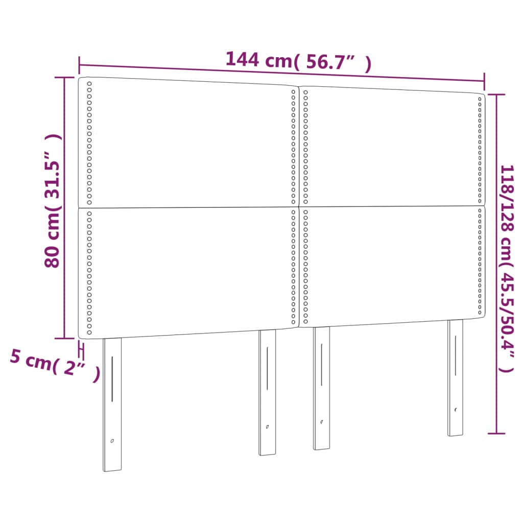 Kopfteile 4 Stk. Dunkelbraun 72x5x78/88 cm Stoff - Pazzar.ch