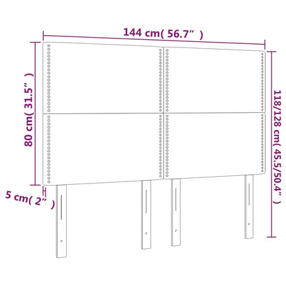Kopfteile 4 Stk. Dunkelbraun 72x5x78/88 cm Stoff - Pazzar.ch