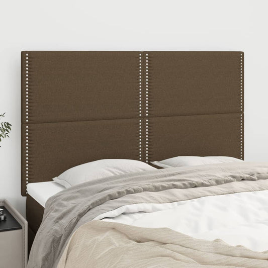 Kopfteile 4 Stk. Dunkelbraun 72x5x78/88 cm Stoff - Pazzar.ch