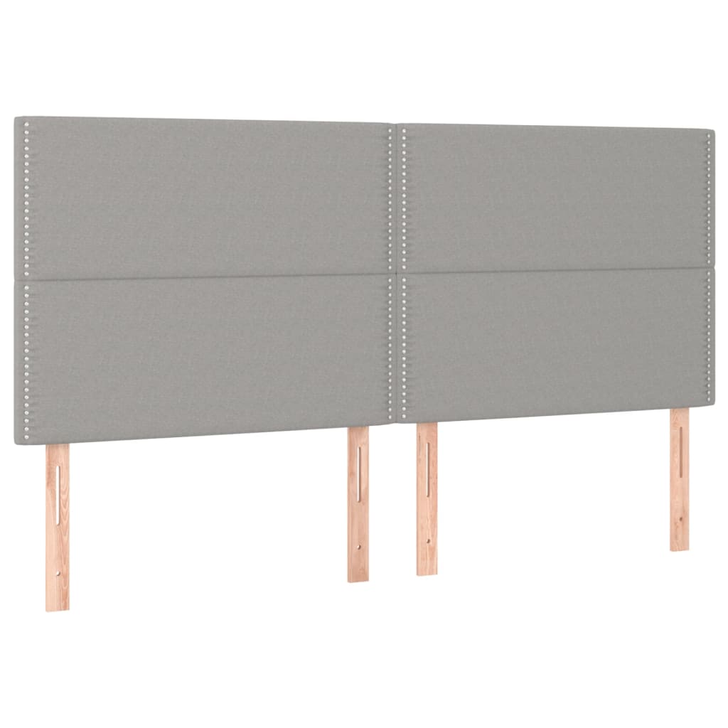 Kopfteile 4 Stk. Hellgrau 100x5x78/88 cm Stoff - Pazzar.ch