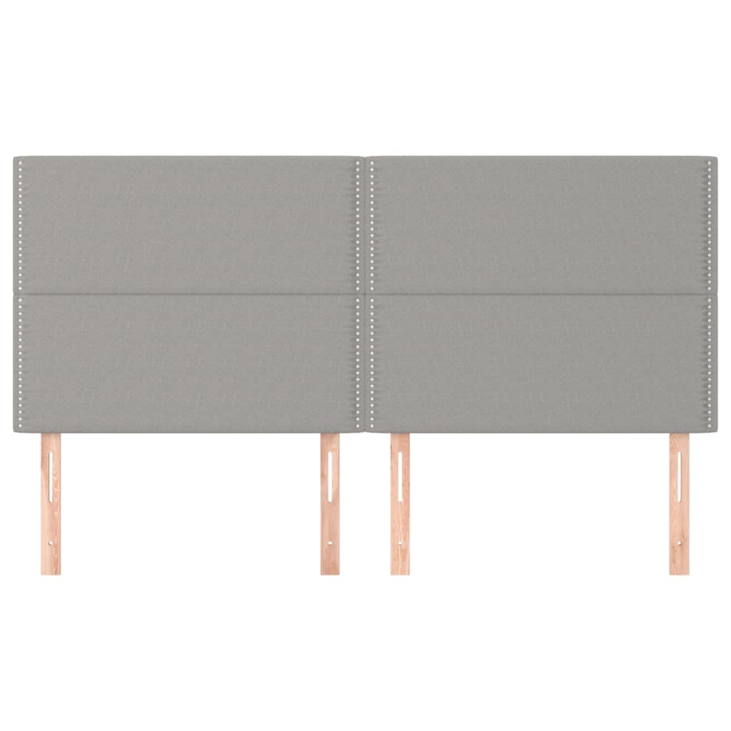 Kopfteile 4 Stk. Hellgrau 100x5x78/88 cm Stoff - Pazzar.ch