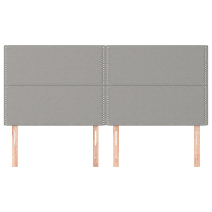 Kopfteile 4 Stk. Hellgrau 100x5x78/88 cm Stoff - Pazzar.ch